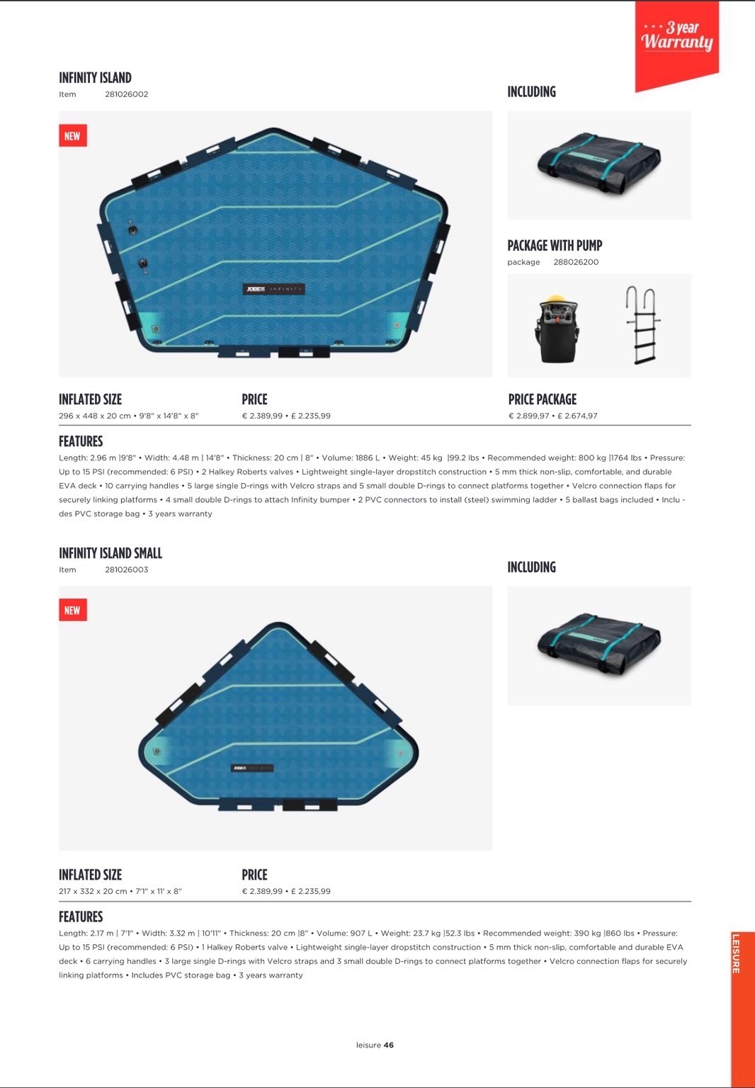 JOBE INFINITY ISLAND SMALL  